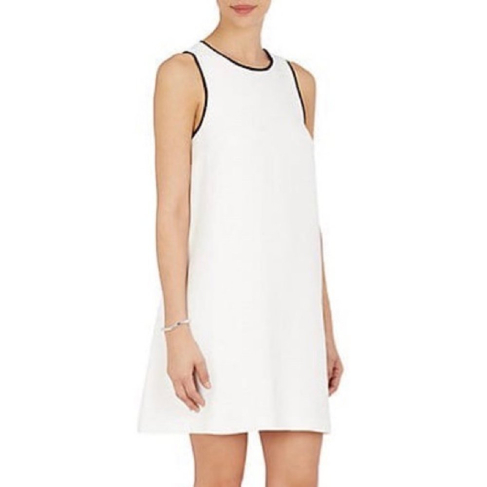 Barneys Lisa Perry White Crepe A-Line Dress, size 10